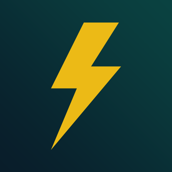 AMP logo i form av en gul blixt